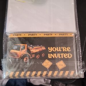 Construction Theme Party Invitations